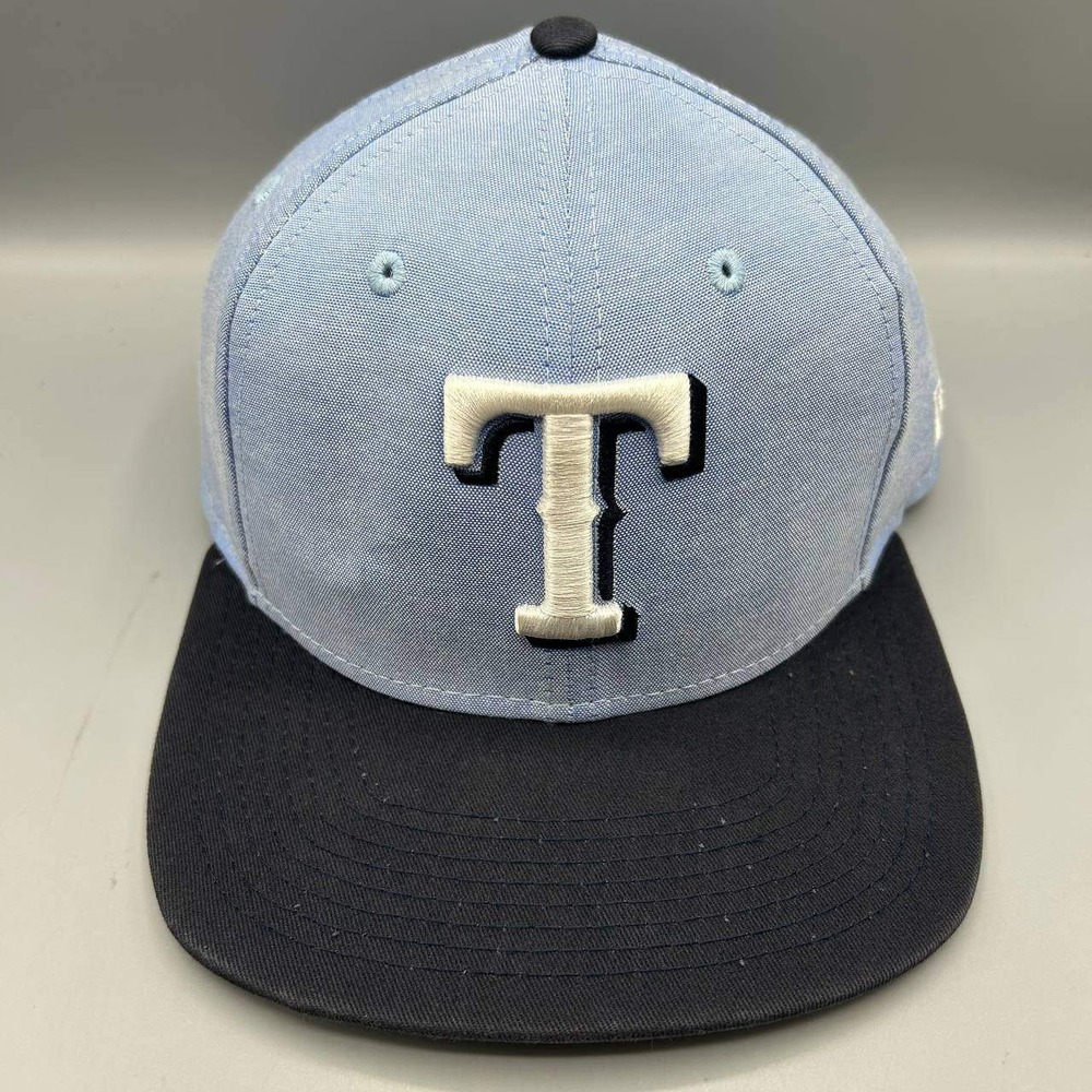 Texas Rangers Hat Men Blue Black Embroidered 9Fifty New Era Snap Back Cap